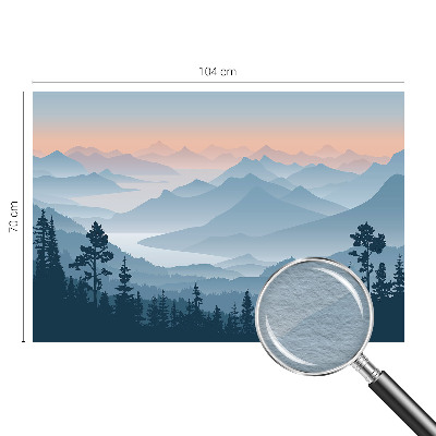 Vliestapete fürs Schlafzimmer mit fotorealistischem Bergpanorama