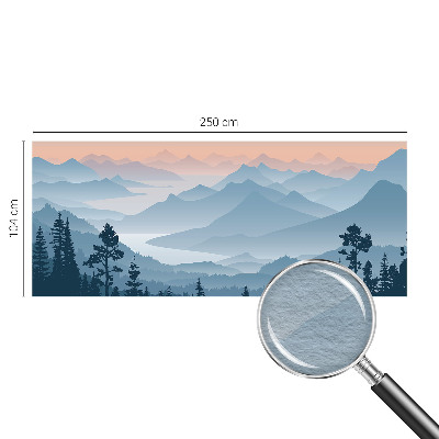 Vliestapete fürs Schlafzimmer mit fotorealistischem Bergpanorama