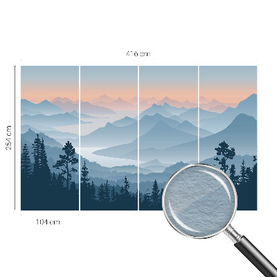 Vliestapete fürs Schlafzimmer mit fotorealistischem Bergpanorama