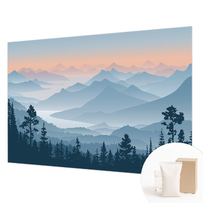 Vliestapete fürs Schlafzimmer mit fotorealistischem Bergpanorama