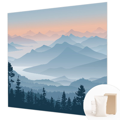 Vliestapete fürs Schlafzimmer mit fotorealistischem Bergpanorama
