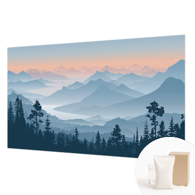 Vliestapete fürs Schlafzimmer mit fotorealistischem Bergpanorama