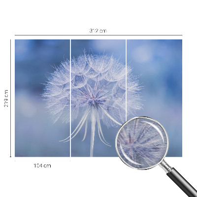 Wandtapete mit blauem Dessin