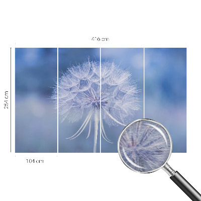 Wandtapete mit blauem Dessin
