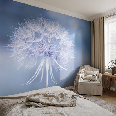 Wandtapete mit blauem Dessin