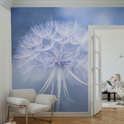 Wandtapete mit blauem Dessin