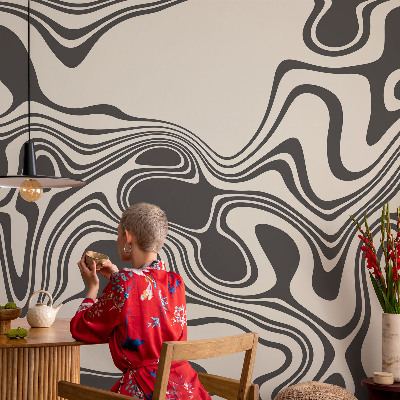 Vlies-Fototapete mit dynamischen Linien als modernes Wandmotiv
