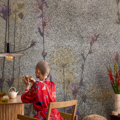 Vlies-Fototapete fürs Wohnzimmer mit Motiv von Wildblumen