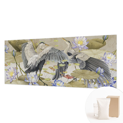 Dekorative Wand-Fototapete Vögel und Lilien