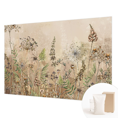 Wandtapete mit rustikalem Blumenmuster