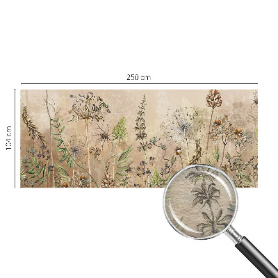 Wandtapete mit rustikalem Blumenmuster