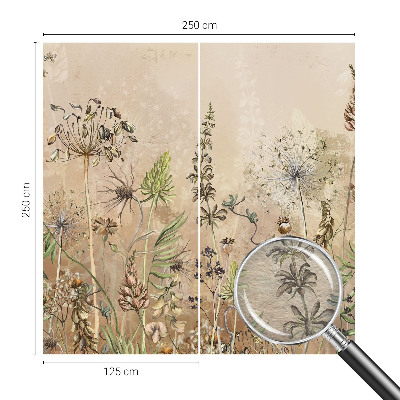 Wandtapete mit rustikalem Blumenmuster