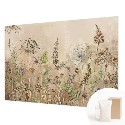Wandtapete mit rustikalem Blumenmuster