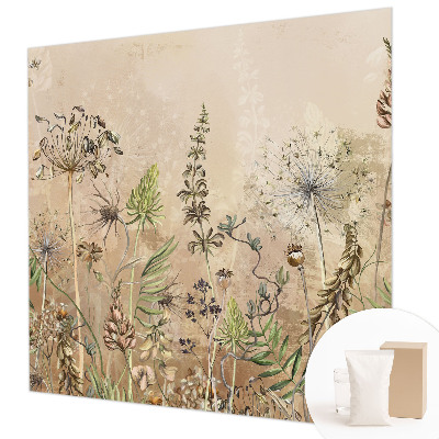 Wandtapete mit rustikalem Blumenmuster