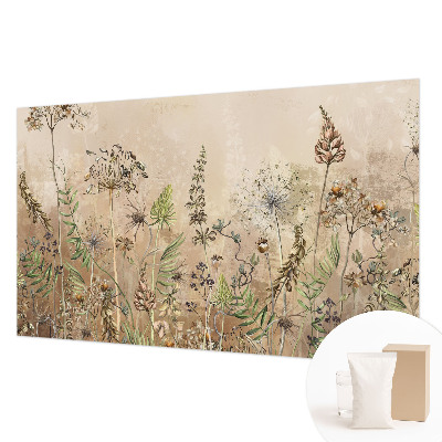 Wandtapete mit rustikalem Blumenmuster
