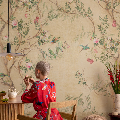 Vliestapete fürs Wohnzimmer Florale Akzente