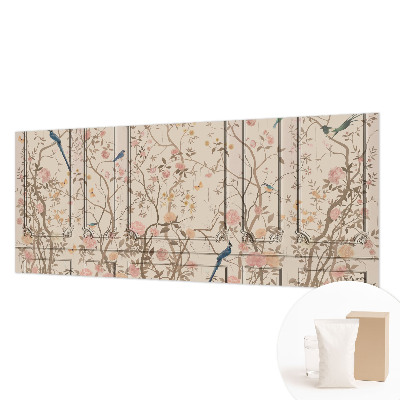 Moderne Vlies-Fototapete mit Vogel- und Blumenmotiv