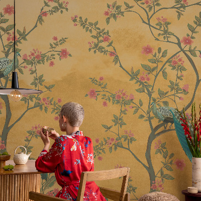 Wand-Fototapete mit Pfauenbaum-Motiv