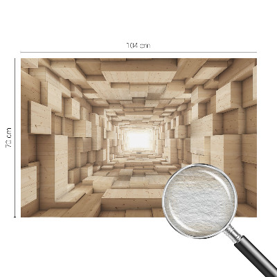 Moderne Vlies-Fototapete mit Motiv eines Holztunnels