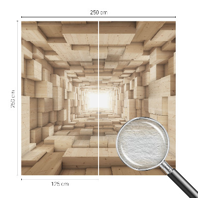 Moderne Vlies-Fototapete mit Motiv eines Holztunnels