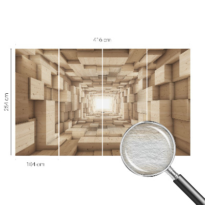 Moderne Vlies-Fototapete mit Motiv eines Holztunnels