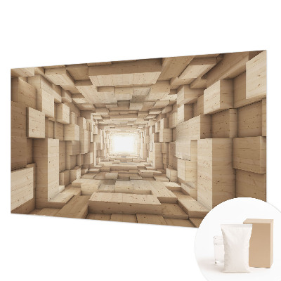 Moderne Vlies-Fototapete mit Motiv eines Holztunnels
