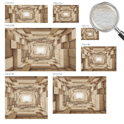 Moderne Vlies-Fototapete mit Motiv eines Holztunnels