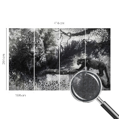 Bedruckte Vlies-Fototapete mit abstraktem Leopardenmuster