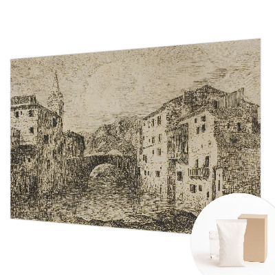 Wand-Fototapete mit Stadtpanorama
