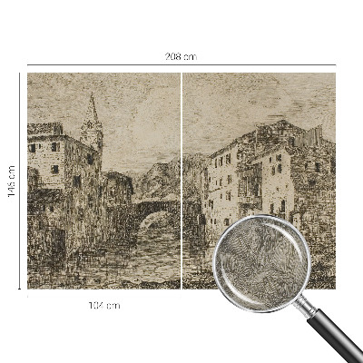 Wand-Fototapete mit Stadtpanorama