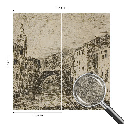 Wand-Fototapete mit Stadtpanorama