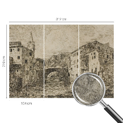 Wand-Fototapete mit Stadtpanorama