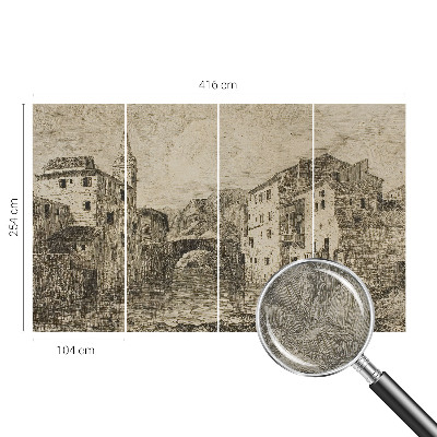 Wand-Fototapete mit Stadtpanorama