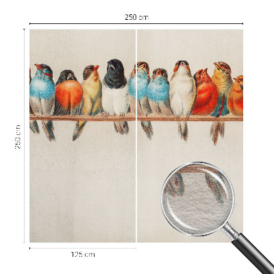 Fototapete aus Vlies Vögel auf einem Ast