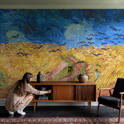 Vlies-Fototapete fürs Schlafzimmer mit Motiv einer Feldlandschaft