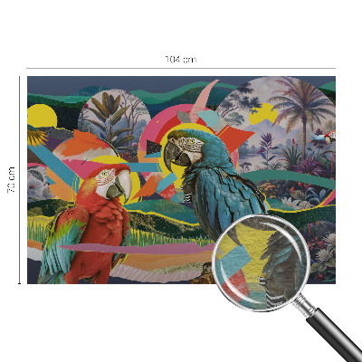Wand-Fototapete mit exotischen Vögeln als Motiv