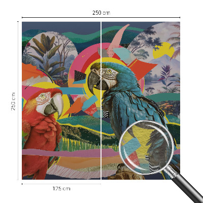 Wand-Fototapete mit exotischen Vögeln als Motiv