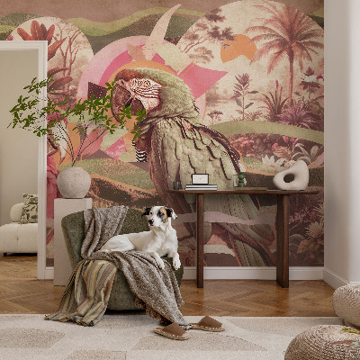 Fototapete mit tropischen Vögeln als Motiv