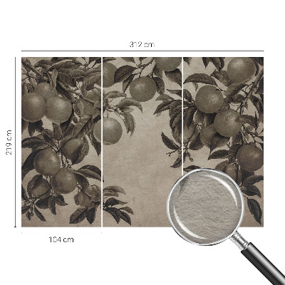 Fototapete fürs Wohnzimmer mit einem Fruchtmuster