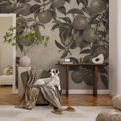 Fototapete fürs Wohnzimmer mit einem Fruchtmuster