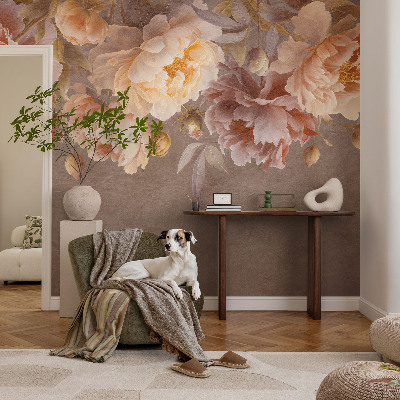Vlies-Fototapete fürs Wohnzimmer mit floralem Motiv
