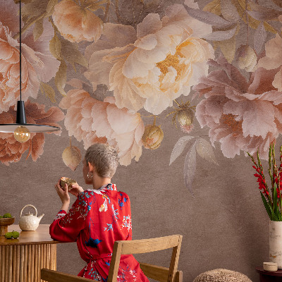 Vlies-Fototapete fürs Wohnzimmer mit floralem Motiv