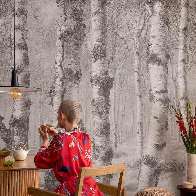 Vlies-Fototapete fürs Schlafzimmer Birkenwald