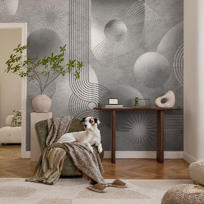 Vliestapete fürs Wohnzimmer mit abstraktem, elegantem Muster