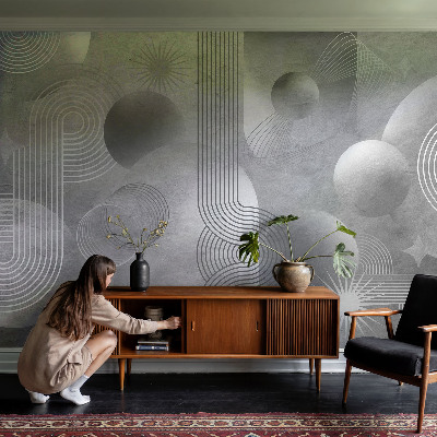 Vliestapete fürs Wohnzimmer mit abstraktem, elegantem Muster