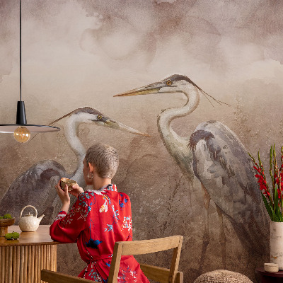 Moderne Vlies-Fototapete mit elegantem Vogelmotiv