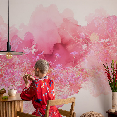 Dekorative Wand-Fototapete mit Blumenmuster