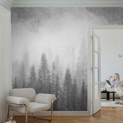 Wandtapete mit Motiv ‚Waldnebel‘
