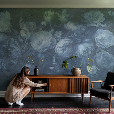 Fototapete fürs Schlafzimmer mit einem Blumenarrangement