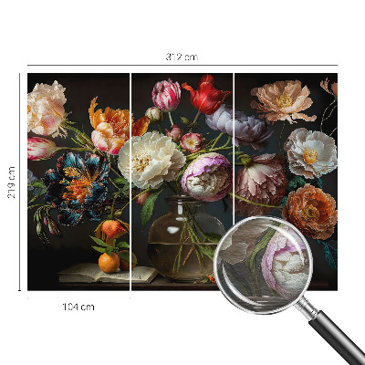 Fototapete fürs Kinderzimmer mit einem bunten Blumenstrauß